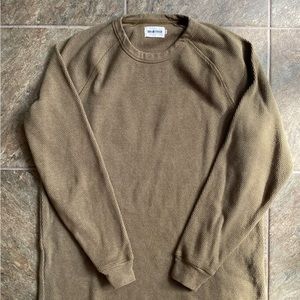 Taylor Stitch Olive Heavy Bag Waffle Crewneck